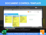 Document Control Template settings screen by RocketSheets in Excel, showing customizable dropdown lists for disciplines, document types, and status categories to streamline document management.