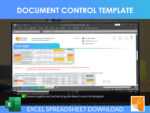 Document Control Template user guide by RocketSheets in Excel, providing instructions for using the template, including how to update document status, manage multiple entries, and log documents efficiently.