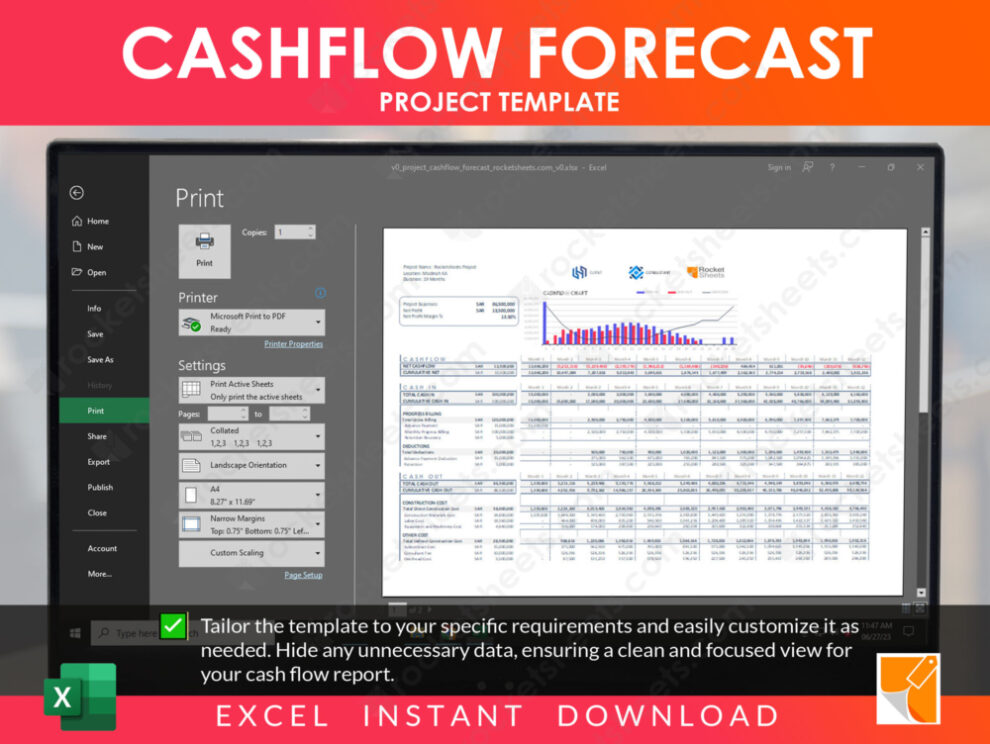 Cash Flow Template for Effective Financial Management in Projects