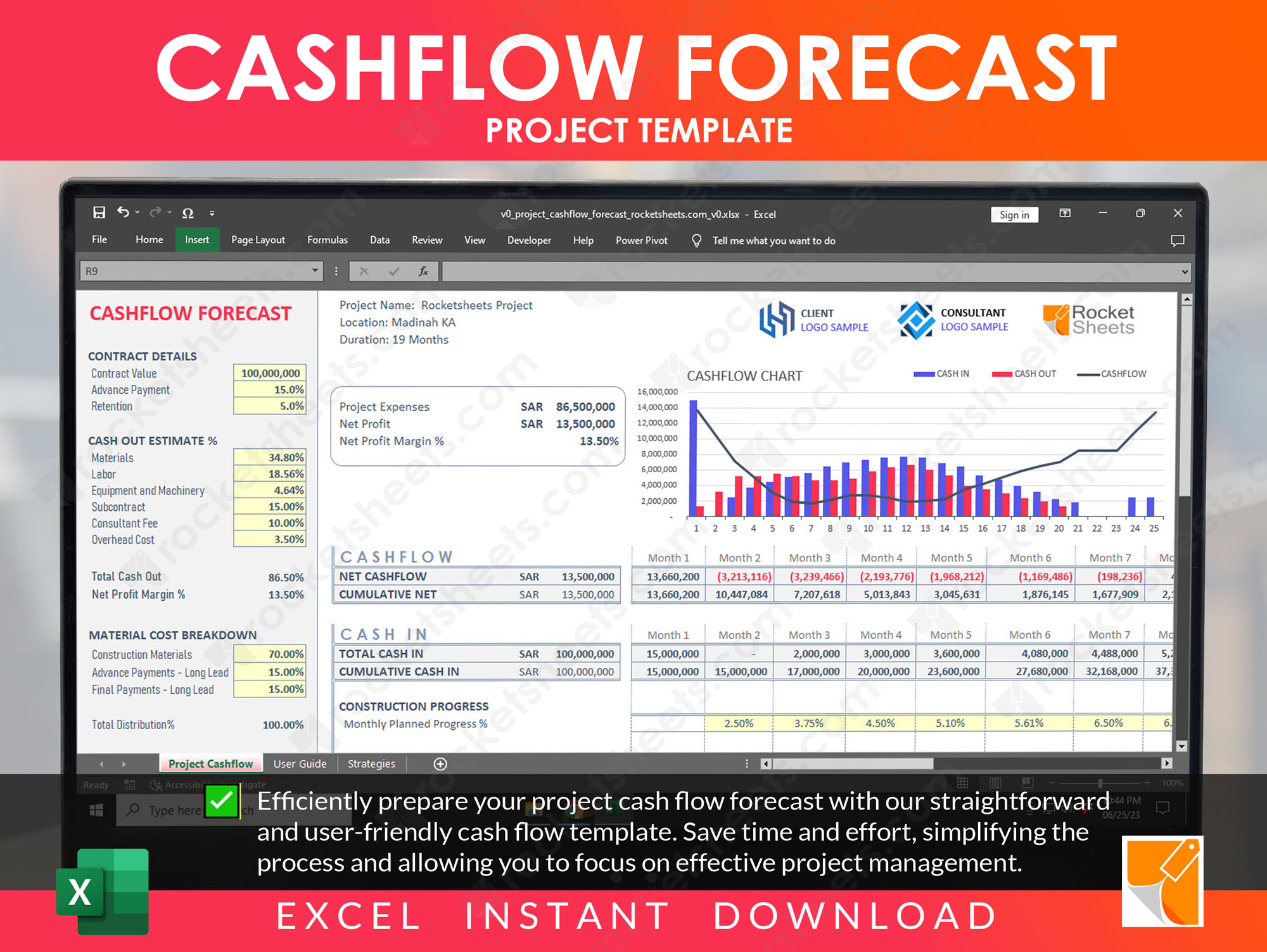 Cash Flow Template for Effective Financial Management in Projects